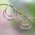 Sterling silver and copper hoop earrings, 'Taxco Orbit' - Taxco Silver Hoop Earrings with Copper thumbail