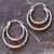 Sterling silver and copper hoop earrings, 'Taxco Orbit' - Taxco Silver Hoop Earrings with Copper (image 2b) thumbail