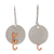Sterling silver and copper earrings, 'Cat in the Moonlight' - Handmade Silver and Copper Cat Earrings from Taxco