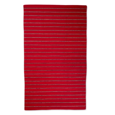 Zapotec wool runner rug, 'Intense Fire' (4x6.5) - Hand Woven Wool Zapotec Rug (4x6.5)