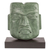 Sculpture, 'Olmec Mortuary Mask' - Green Mask Sculpture with Wood Stand