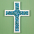 Glass mosaic cross, 'Heavenly' - Turquoise Glass Mosaic Handcrafted Wall Cross