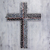 Glass mosaic cross, 'Spiritual' - Glass Mosaic Wall Cross in Black, Grey and Red