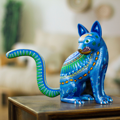 Alebrije escultura - México alebrije escultura de gato místico arte popular de oaxaca