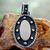 Sterling silver pendant, 'Opposites' - Taxco Sterling Silver Oval Pendant (image 2b) thumbail