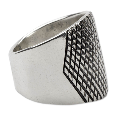 Bandring aus Sterlingsilber - Von Hand gefertigter Ring aus Taxco-Sterling