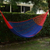 Cotton hammock, 'Puerto Vallarta' (double) - Blue Cotton Maya Hammock with Red Trim from Mexico