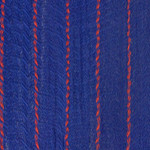 Cotton hammock, 'Puerto Vallarta' (double) - Blue Cotton Maya Hammock with Red Trim from Mexico