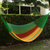 Cotton hammock, 'Colima' (double) - Green and Yellow Cotton Maya Hammock with Red Trim