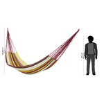 Cotton hammock, 'Loreto' (double) - Mexican Multicolor Cotton Maya Hammock