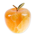 Onyx figurine, 'Tempting Apple' - Natural Onyx Fruit Figurine Sculpture