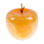 Onyx figurine, 'Tempting Apple' - Natural Onyx Fruit Figurine Sculpture