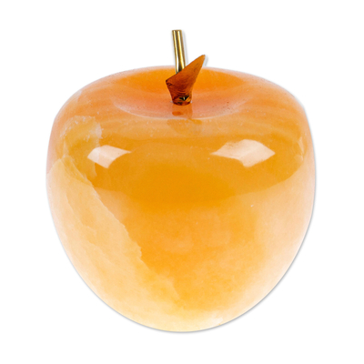 Natural Onyx Fruit Figurine Sculpture - Tempting Apple