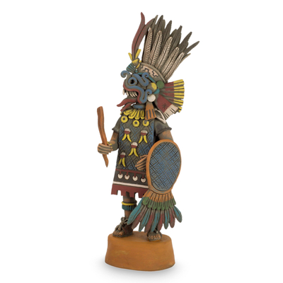Ceramic sculpture, 'Tlaloc Lord of Rain' - Aztec Hand Crafted Ceramic Replica Sculpture