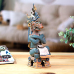 Ceramic sculpture, 'Lord Chaac' - Maya Lord of Rain Ceramic Replica Sculpture