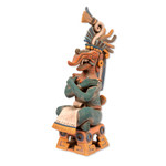 Ceramic sculpture, 'Lord Chaac' - Maya Lord of Rain Ceramic Replica Sculpture