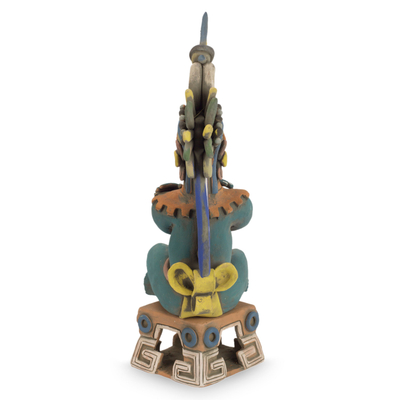 Keramikskulptur, „Lord Chaac“ – Maya Lord of Rain Keramik-Replik-Skulptur