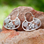 Sterling silver flower earrings, 'Floral Mazahua' - Artisan Crafted Sterling Silver Hoop Earrings from Mexico thumbail