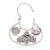 Sterling silver flower earrings, 'Floral Mazahua' - Artisan Crafted Sterling Silver Hoop Earrings from Mexico