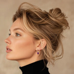 Amethyst drop earrings, 'New Era' - Modern Amethyst and Taxco Silver Earrings