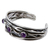 Amethyst cuff bracelet, 'Taxco Dusk' - Amethyst Modern Silver 950 Cuff Bracelet (image 2b) thumbail