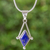 Lapis lazuli pendant necklace, 'Spark of Blue' - Lapis Lazuli and 950 Silver Artisan Necklace thumbail