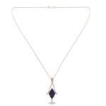 Lapis lazuli pendant necklace, 'Spark of Blue' - Lapis Lazuli and 950 Silver Artisan Necklace