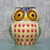 Majolica ceramic pitcher, 'Owl Hospitality' - Artisan Crafted Majolica Ceramic Bird Pitcher
