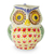 Majolica ceramic pitcher, 'Owl Hospitality' - Artisan Crafted Majolica Ceramic Bird Pitcher