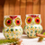 Majolica ceramic mugs, 'Owl Hospitality' (pair) - Artisan Crafted Majolica Ceramic Bird Mugs (Pair) thumbail