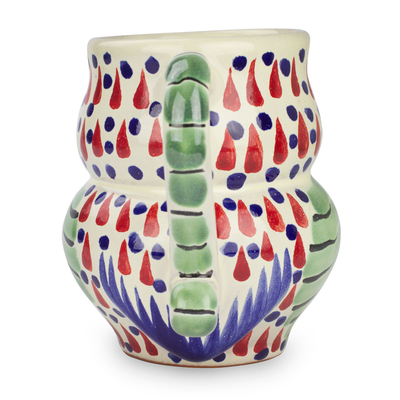Tazas de cerámica mayólica, (par) - Tazas de pájaros de cerámica mayólica artesanales (par)