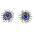 Lapis lazuli button earrings, 'Mexican Suns' - Sterling Silver and Lapis Lazuli Handcrafted Button Earrings (image 2a) thumbail