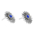 Lapis lazuli button earrings, 'Mexican Suns' - Sterling Silver and Lapis Lazuli Handcrafted Button Earrings (image 2b) thumbail