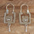 Sterling silver hoop earrings, 'Aztec Dove' - Square Sterling Silver Hoop Earrings with Birds thumbail