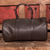 Leather travel bag, 'Journeys in Brown' - Soft Mexican Leather Lined Travel Bag with Internal Pocket thumbail