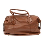 Leather travel bag, 'Let's Go in Brown' - Mexican Brown Leather Travel Bag Lined with Inner Pocket