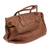 Leather travel bag, 'Let's Go in Brown' - Mexican Brown Leather Travel Bag Lined with Inner Pocket