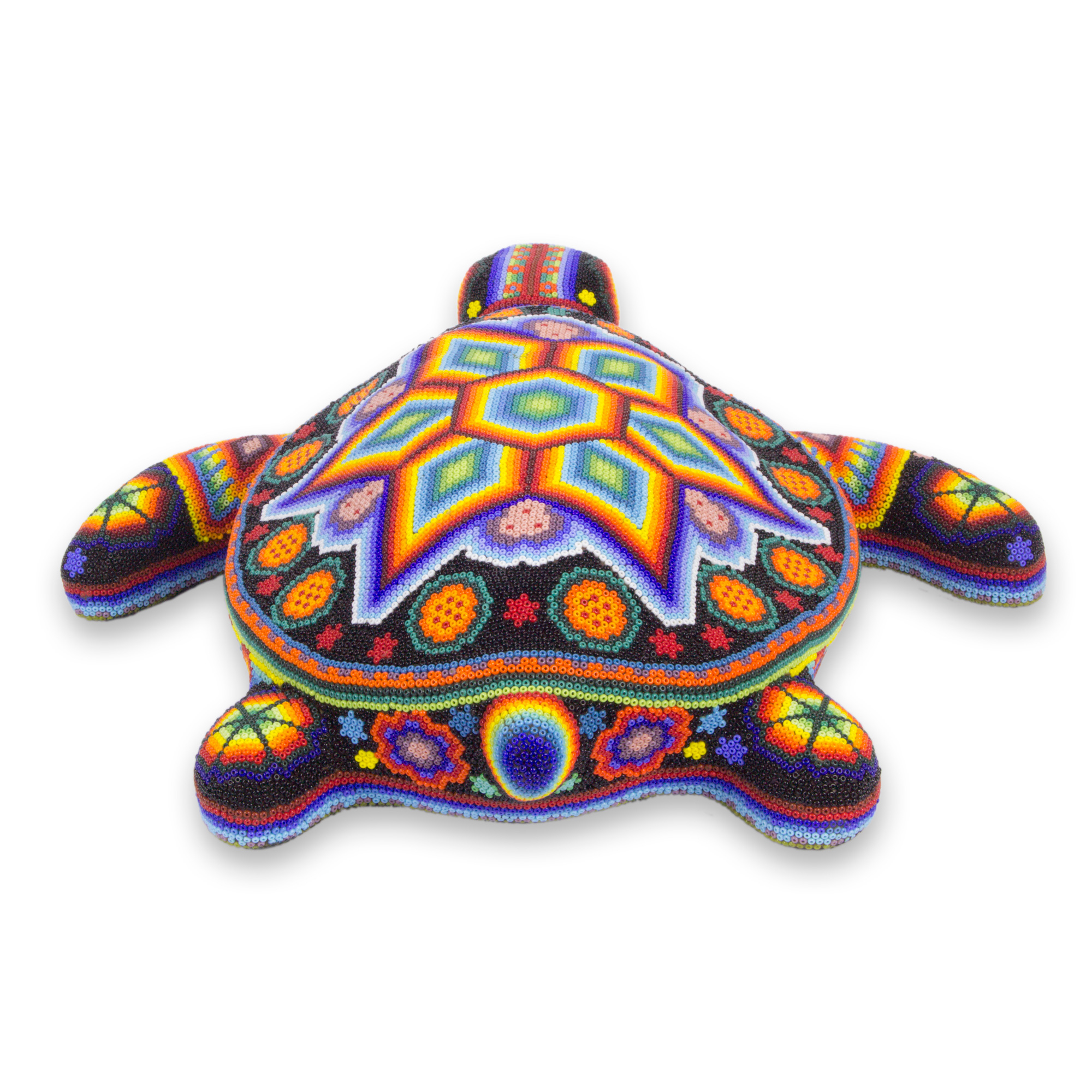 Authentic Huichol Beaded Turtle Sculpture from Mexico - Star Turtle ...