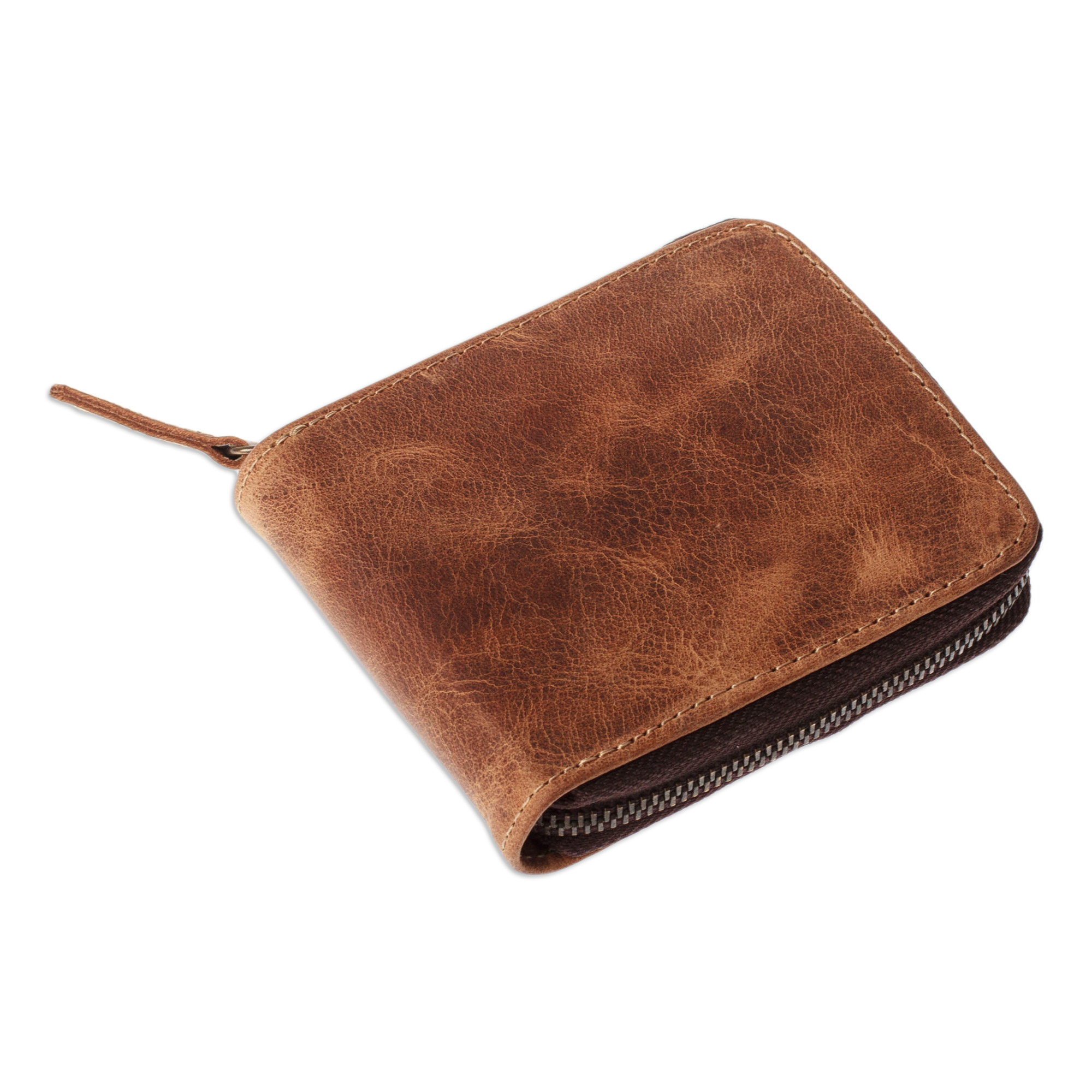 UNICEF Market | Mexican Handmade Amber Leather Wallet with Secure ...