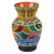 Ceramic vase, 'Nahua Doves' - Colorful Handcrafted Ceramic Vase from Mexico