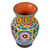 Ceramic vase, 'Nahua Doves' - Colorful Handcrafted Ceramic Vase from Mexico