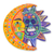 Keramische Sonnenfinsternis, 'Tag der Toten - Handgefertigte keramische Eklipse-Maske in Gelb und Blau