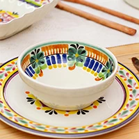 Majolica ceramic bowls, 'Acapulco' (pair) - Hand Crafted Ceramic Bowls Talavera Majolica Pottery (Pair)