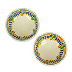 Majolica ceramic bowls, 'Acapulco' (pair) - Hand Crafted Ceramic Bowls Talavera Majolica Pottery (Pair)