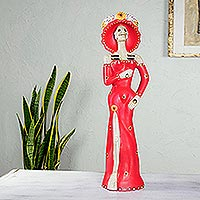 Featured review for Ceramic sculpture, Catrina in Scarlet