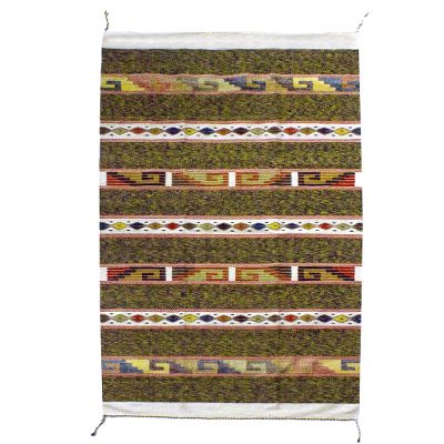 Zapotec wool rug, 'Joyful Geometry' (4x6.5) - Warm Brown Zapotec Wool Area Rug (4x6)