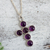 Amethyst cross necklace, 'Spiritual Serenity' - Artisan Crafted Amethyst Cross on Mexican Silver Necklace thumbail