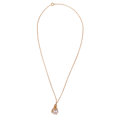 UNICEF Market | Gold Plate and Swarovski Crystal Pearl Bear Necklace ...