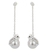 Sterling silver and faux pearl dangle earrings, 'Bear Hug' - Mexican Sterling Silver Bear Swarovski Dangle Earrings (image 2b) thumbail