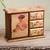 Decoupage mini chest, 'Lady with a Cat' - Mexican Hand Crafted Romantic Decoupage Mini Chest